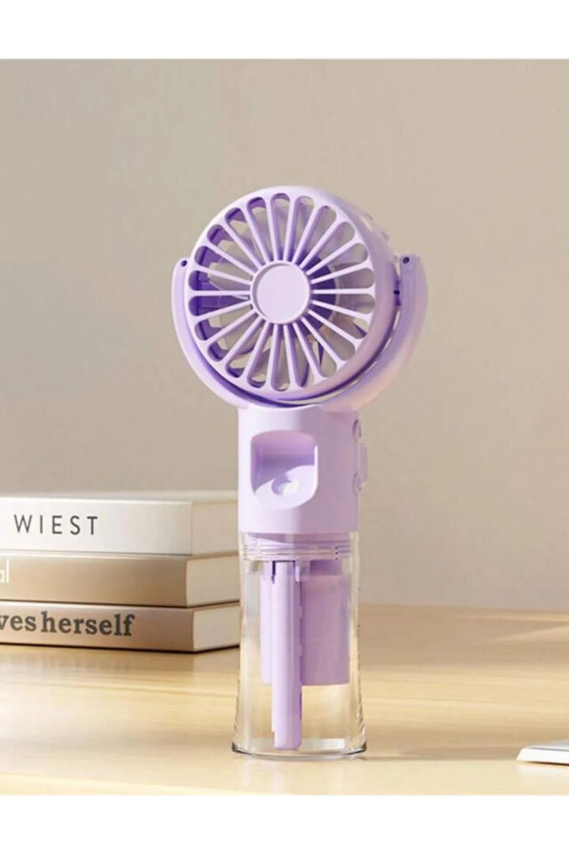 El Tipi Sulu Buharlı Fan Şarjlı Vantilatör Mini Masaüstü El Fan Taşınabilir 3 Kademeli Usb Pervane