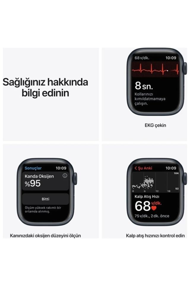 Smart Watch 7 Akıllı Saat Iphone Android Xiaomi Uyumlu Nabız Ölçer Aramalı Adım Sayar Tam Ekran