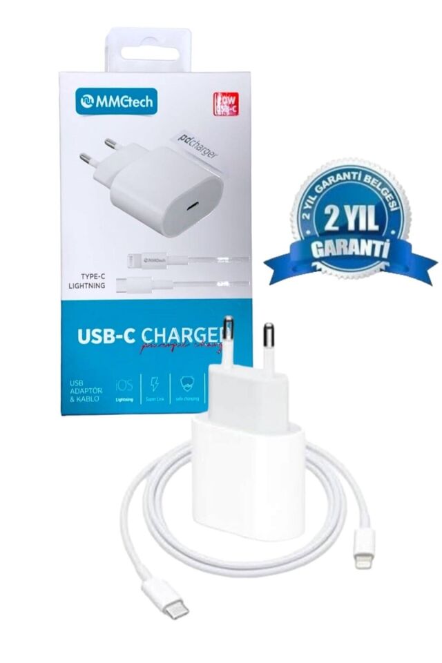 Yeni Nesil Iphone Uyumlu Type-c Girişli %100 20w Hızlı Şarj Adaptör Ve Kablo Set