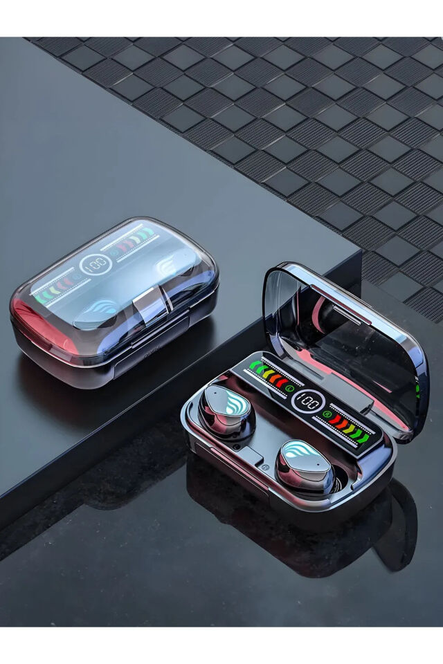 M3nEarbuds Powerbank Usb Giriş Özellikli Bluetooth Kulaklık, Oyuncu Kulaklığı, Led Ekran