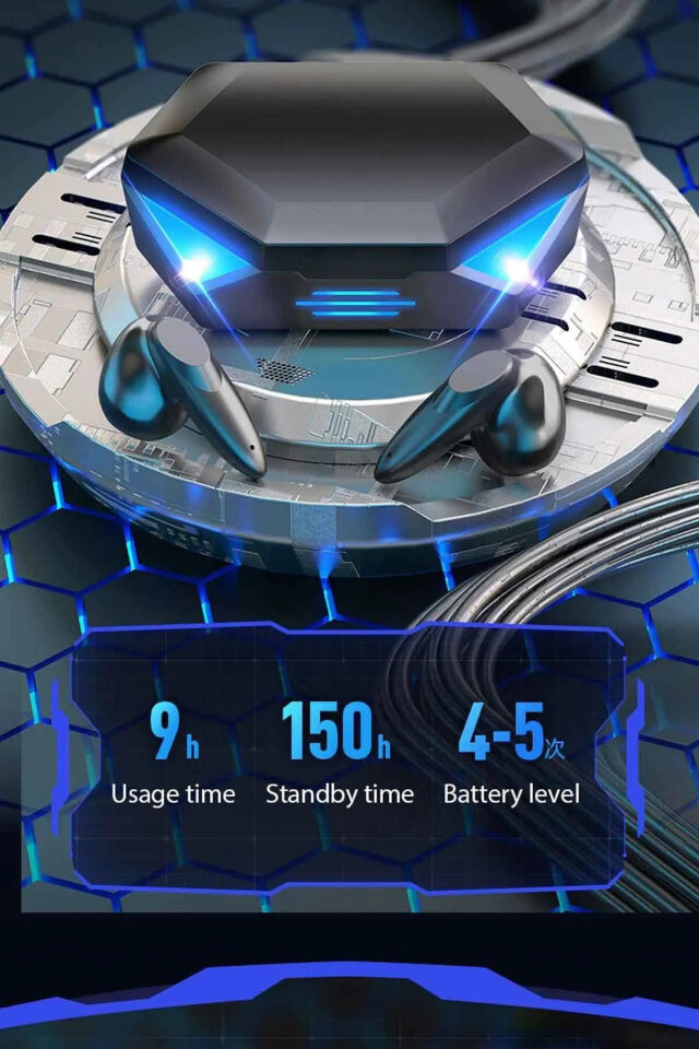 Oyuncu Kulaklığı Kablosuz Kulakiçi Rgb Işıklı Çift Mikrofonlu 3 Modlu Bluetooth 5.2