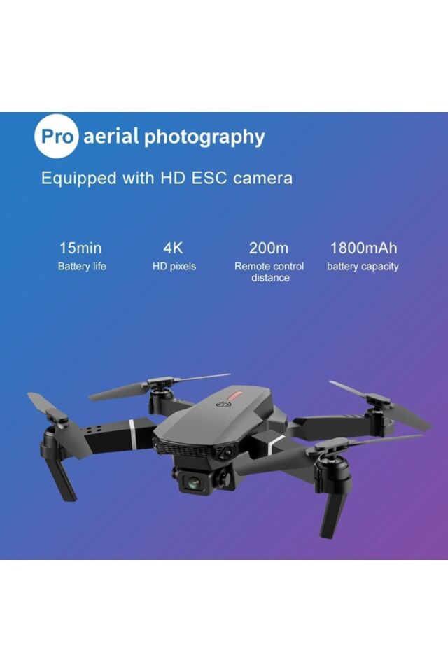 DRONE KAMERALI DRONE APP KONTROL WİFİ Lİ KATLANABİLİR QUATCOPTER(TEK BATARYA)