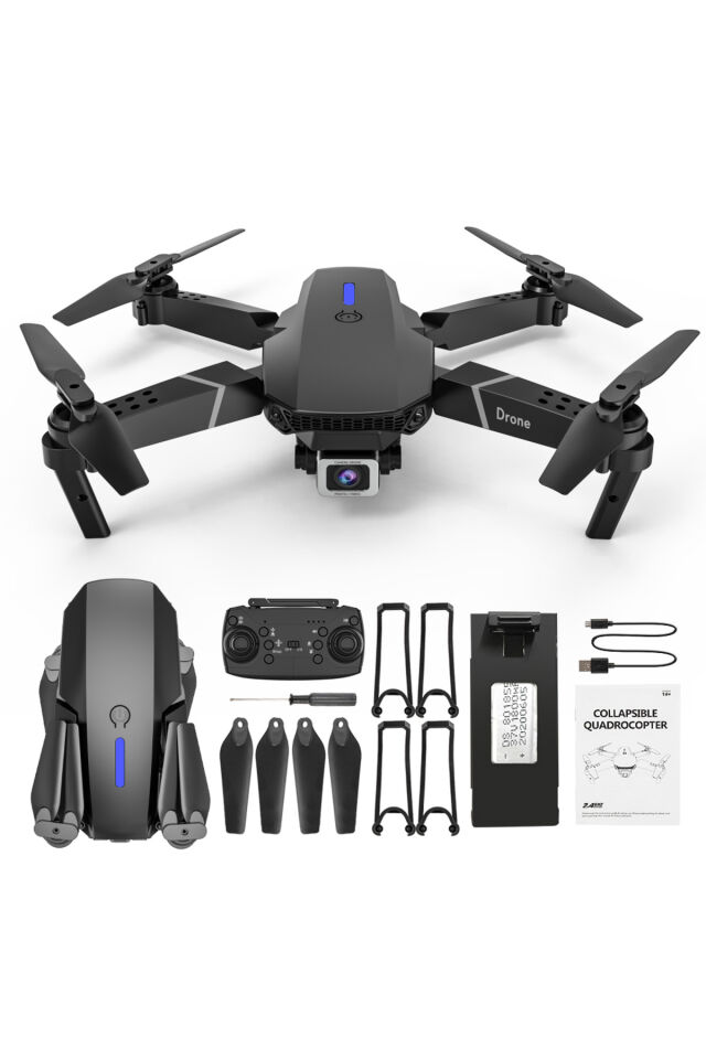 A55 V2 Katlanır 1080p Kamera Drone TAŞIMA ÇANTA TÜRKÇE (Ücretli Uygulama Kod Hediyeli) 1 Batarya