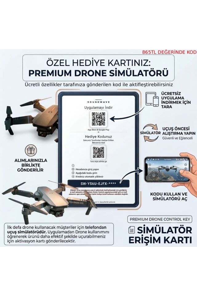 A55 V2 Katlanır 1080p Kamera Drone TAŞIMA ÇANTA TÜRKÇE (Ücretli Uygulama Kod Hediyeli) 1 Batarya