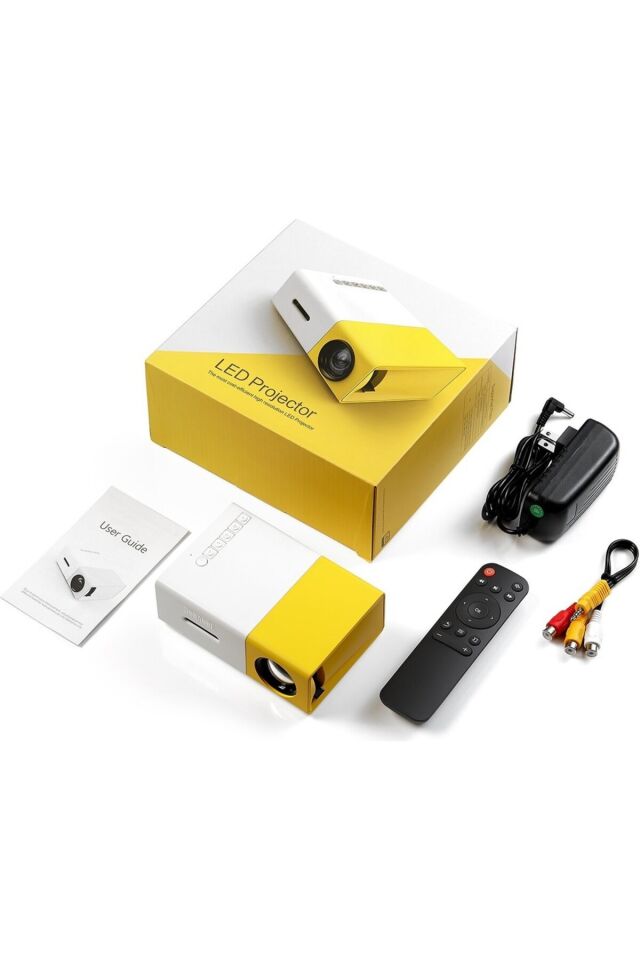 Taşınabilir Mini LED Projeksiyon Cihazı – Ev Sinema Sistemi, Çoklu Bağlantı (HDMI/USB/AV) ve Kumandalı Taşınabilir Projektör