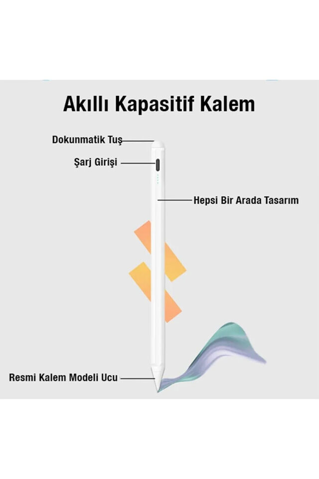 Tüm Cihazlar Ile Uyumlu Stylus Hassas Yazı Çizim Kalemi 2 Yedek Uç Hediye