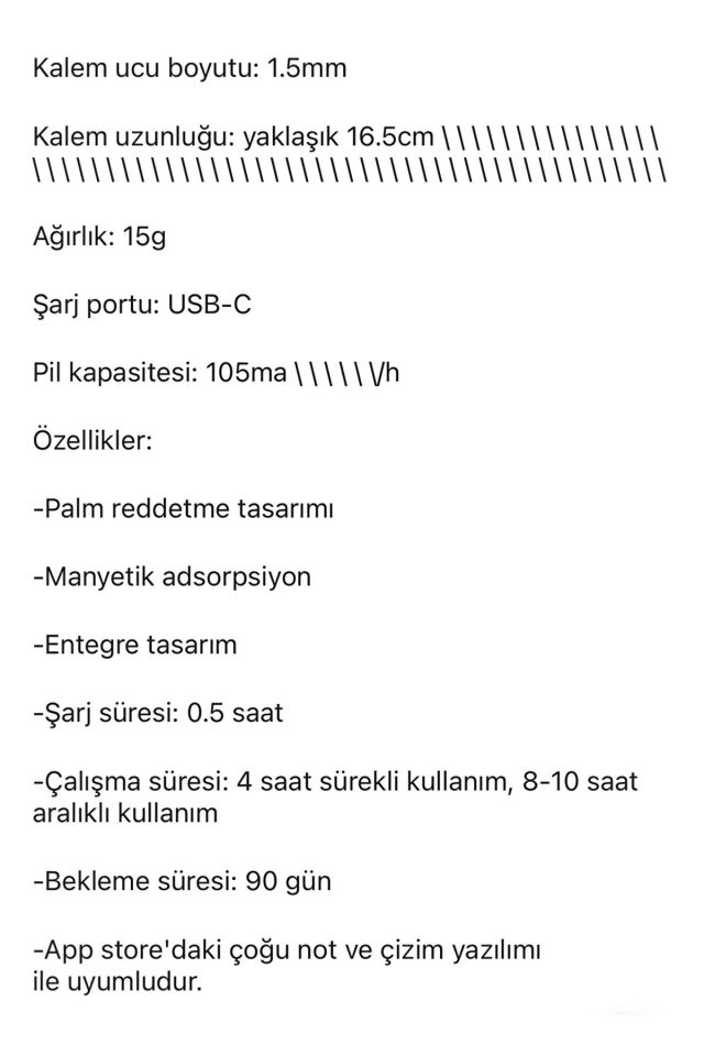 Tüm Cihazlar Ile Uyumlu Stylus Hassas Yazı Çizim Kalemi 2 Yedek Uç Hediye