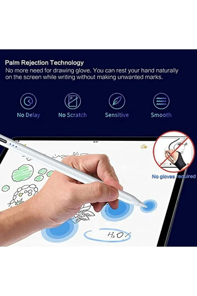 Tüm Cihazlar Ile Uyumlu Stylus Hassas Yazı Çizim Kalemi 2 Yedek Uç Hediye