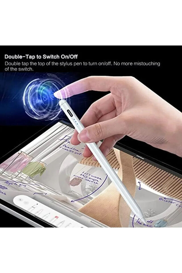 Tüm Cihazlar Ile Uyumlu Stylus Hassas Yazı Çizim Kalemi 2 Yedek Uç Hediye