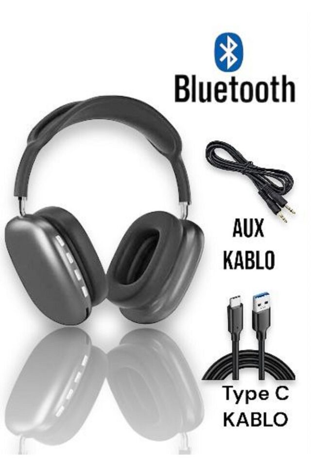 P9 Air Pro Max Kablosuz 5.0 Bluetooth Kulaklık  Üst Baş Yapısı Süngerli Ve Kılıflı