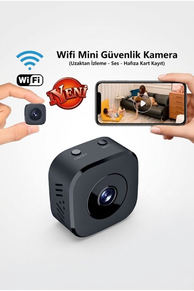 Wifi Mini Güvenlik Kamera Uzaktan izleme - Ses - Hafıza Kart Kayıt Şarjlı
