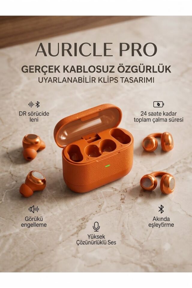 Yeni Nesil 2'si 1 Arada 2 Farklı Kulaklık Gerçek Kablosuz Kulaklıklar, Bluetooth Klipsli ve Kulak İçi 2 Stil, Stereo Spor Kulaklıkları Düşük Güç Tüketimi