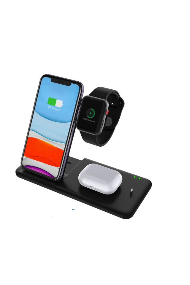 4 In 1 15w Hızlı Şarj Kablosuz Wireless Iphone Watch Için Kablosuz Şarj Standı