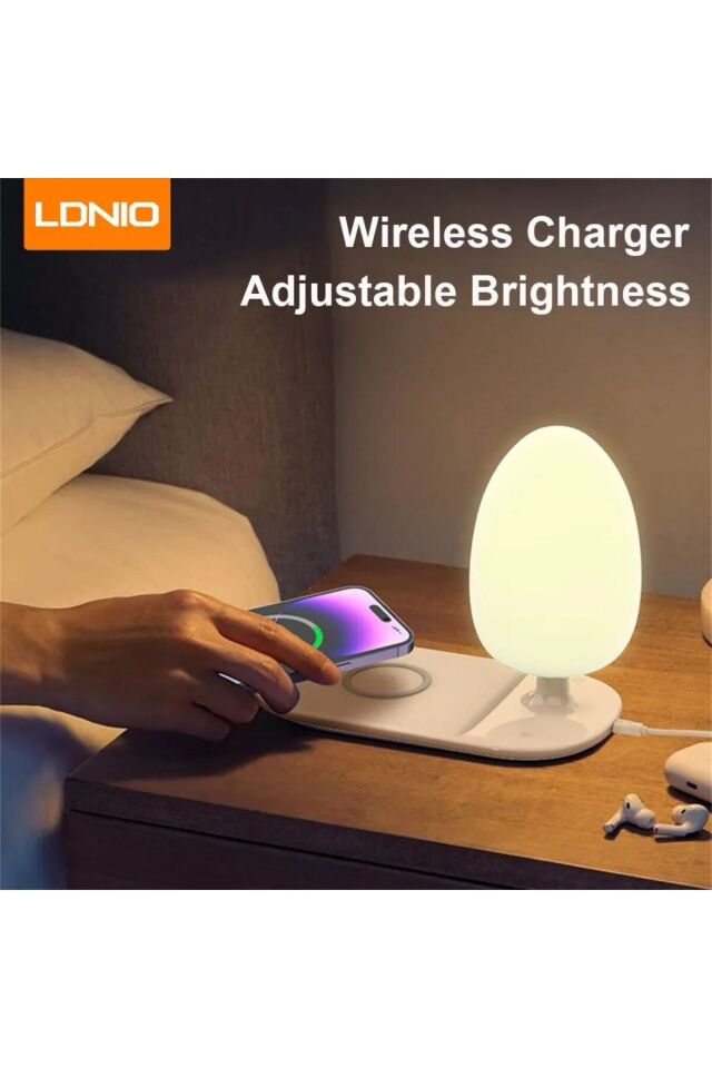 2 in1 15w Uyumlu Iphone Watch Android 2in1 RGB Gece Lambalı Kablosuz Hızlı Wireless Şarjlı Standı