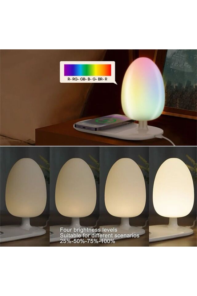 2 in1 15w Uyumlu Iphone Watch Android 2in1 RGB Gece Lambalı Kablosuz Hızlı Wireless Şarjlı Standı