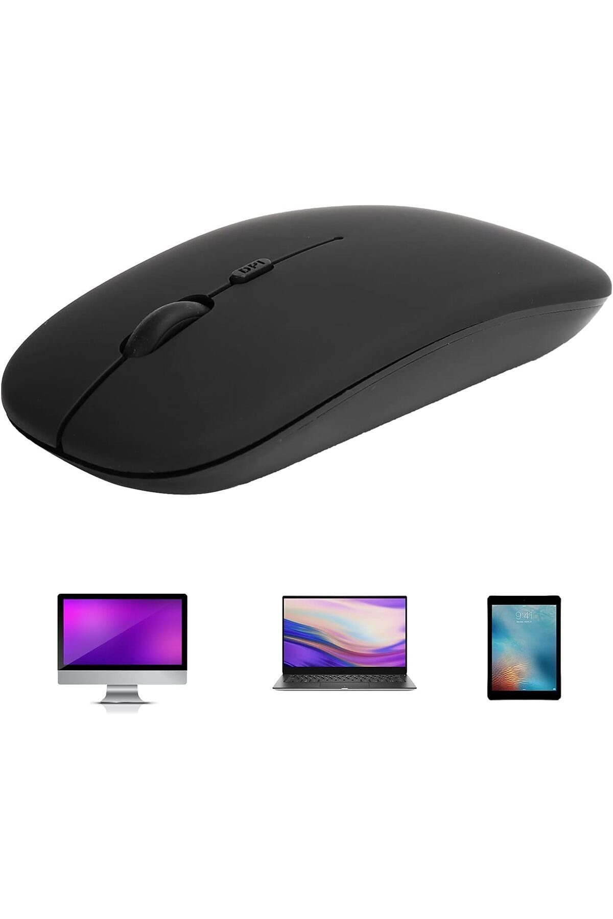 1600 Dpı Şarj Edilebilir 2.4 Ghz Çift Modlu Bluetooth Kablosuz Mouse