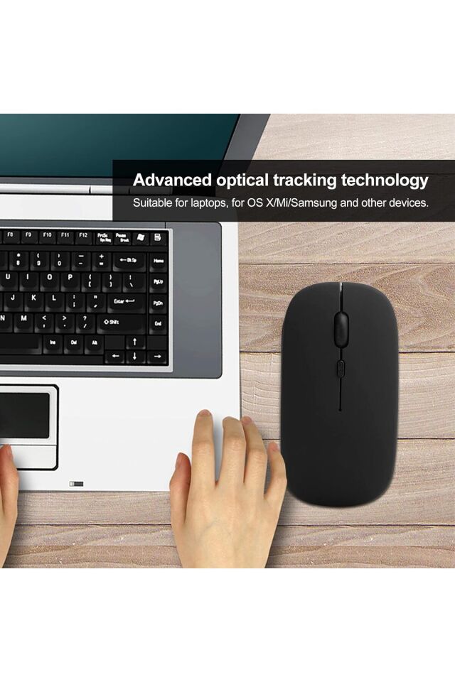 1600 Dpı Şarj Edilebilir 2.4 Ghz Çift Modlu Bluetooth Kablosuz Mouse