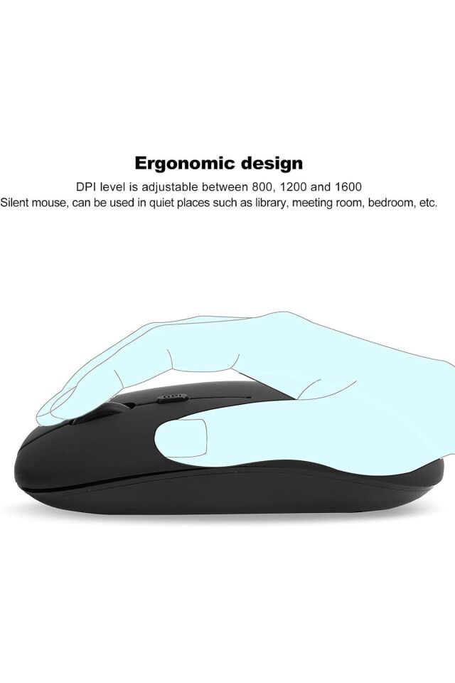 1600 Dpı Şarj Edilebilir 2.4 Ghz Çift Modlu Bluetooth Kablosuz Mouse