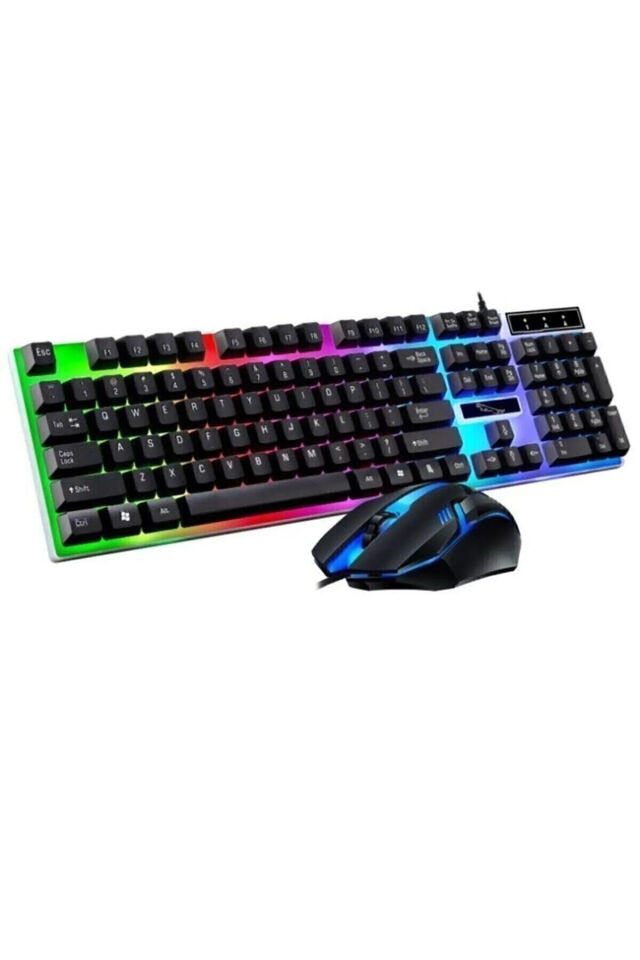 Qpart Gm-14 2in1 Rgb Işıklı Oyuncu Klavye Mouse Seti Mause Işıklı Klavye Mause Set 2in1