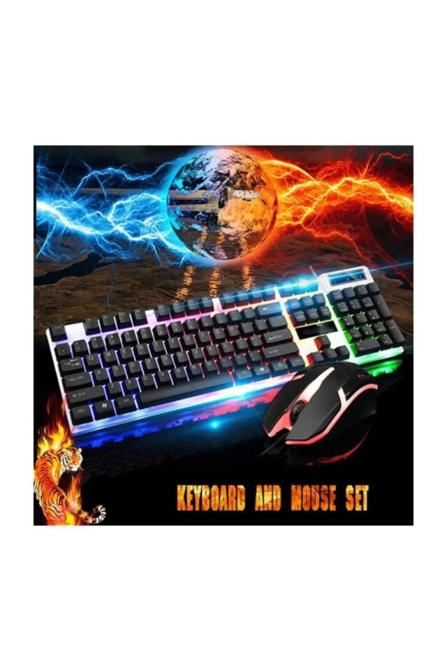 Qpart Gm-14 2in1 Rgb Işıklı Oyuncu Klavye Mouse Seti Mause Işıklı Klavye Mause Set 2in1