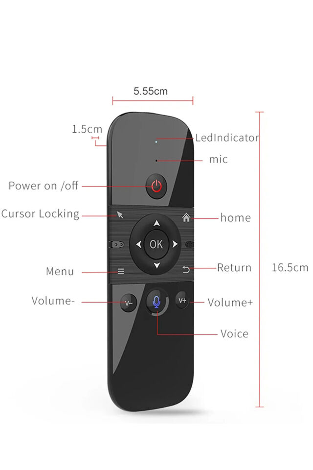 2.4ghz Klavye Ses Asistan Destekli Jiroskop Mouse Akıllı Tv Android Box Klavyeli Uzaktan Kumanda