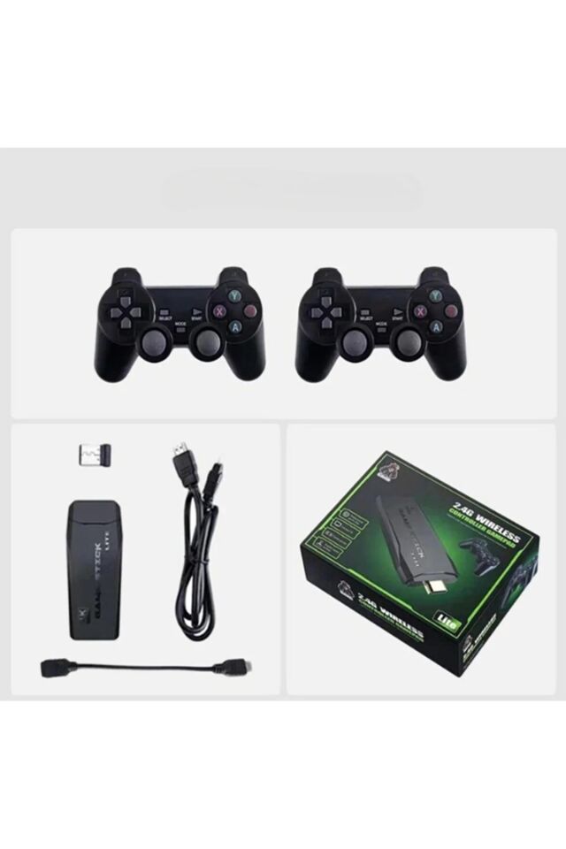 2.4g Kablosuz Çift KolRetro Oyunlar 4k Game Stick Oyun Atari