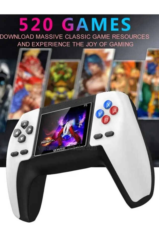 Renkli Ekranlı 520 Nostalji Oyunlu Gaming Kablosuz Gamepad Oyun Kolu Atari Tv Uyumlu Game Stick