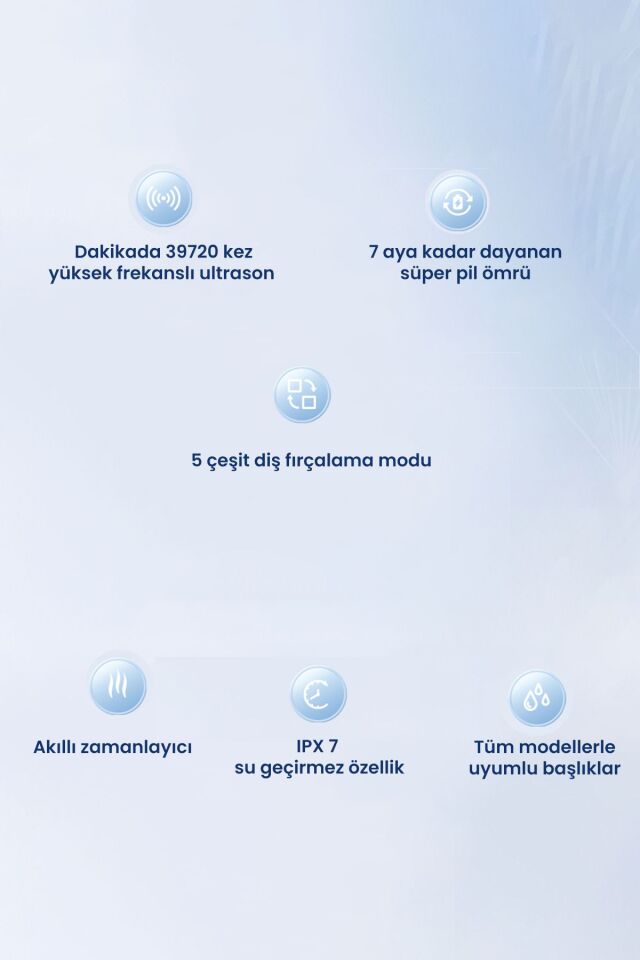 R101a Akıllı Sonik Şarjlı Diş Fırçası 180 Gün Şarj Süresi Beyaz