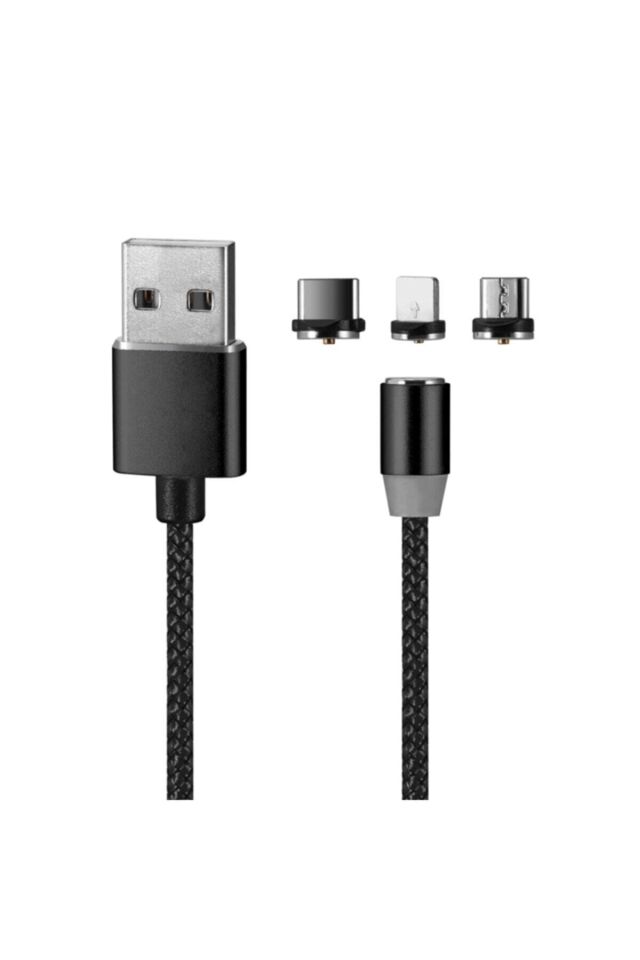 Manyetik Üçlü Usb Kablo