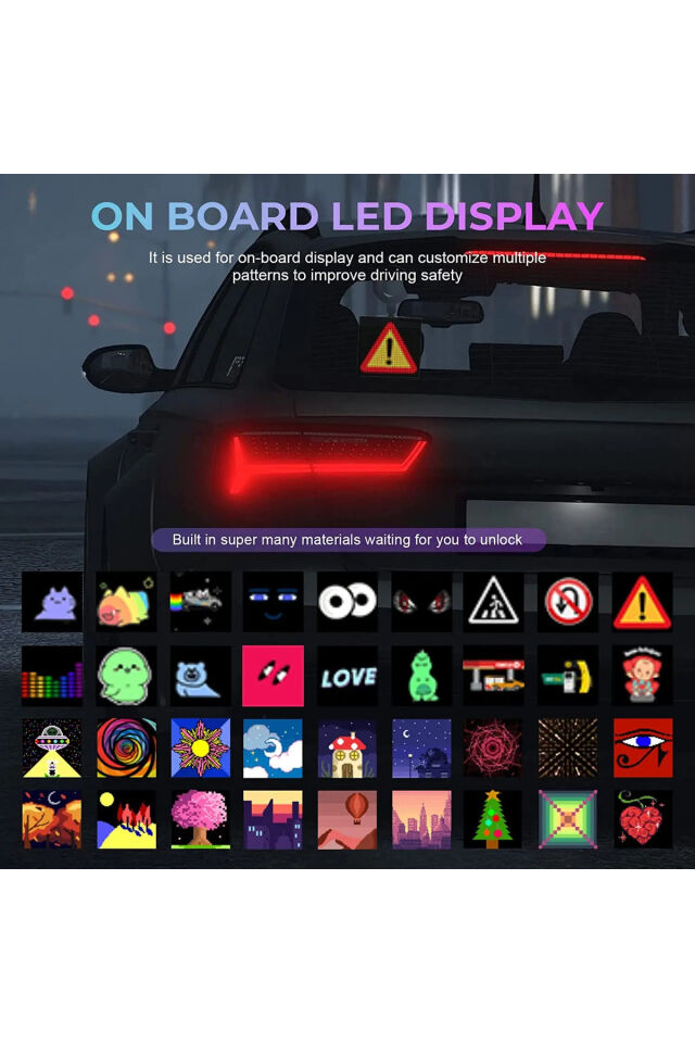Akıllı LED matri piksel paneli USB araba ev odası masaüstü için tabela APP kontrol Graffiti ekran