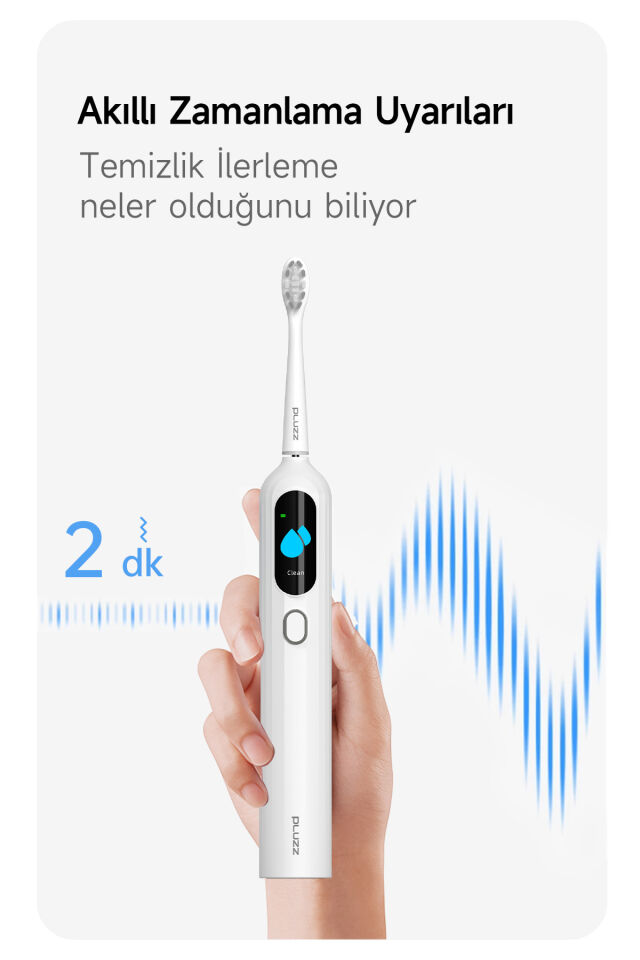 Sonik Şarjlı Diş Fırçası 120 Gün Şarj Süresi 6 Adet Başlık Siyah