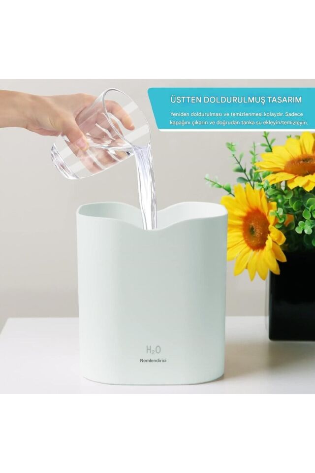 Çift Sprey LED Işıklı 2l Ultrasonik Hava Nemlendirici Buhar Makinası