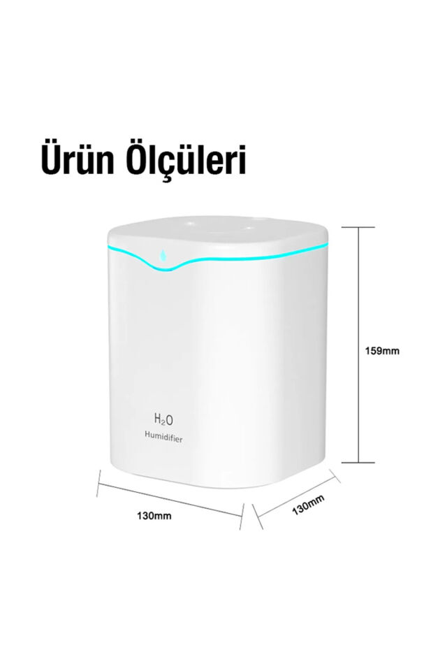 Çift Sprey LED Işıklı 2l Ultrasonik Hava Nemlendirici Buhar Makinası