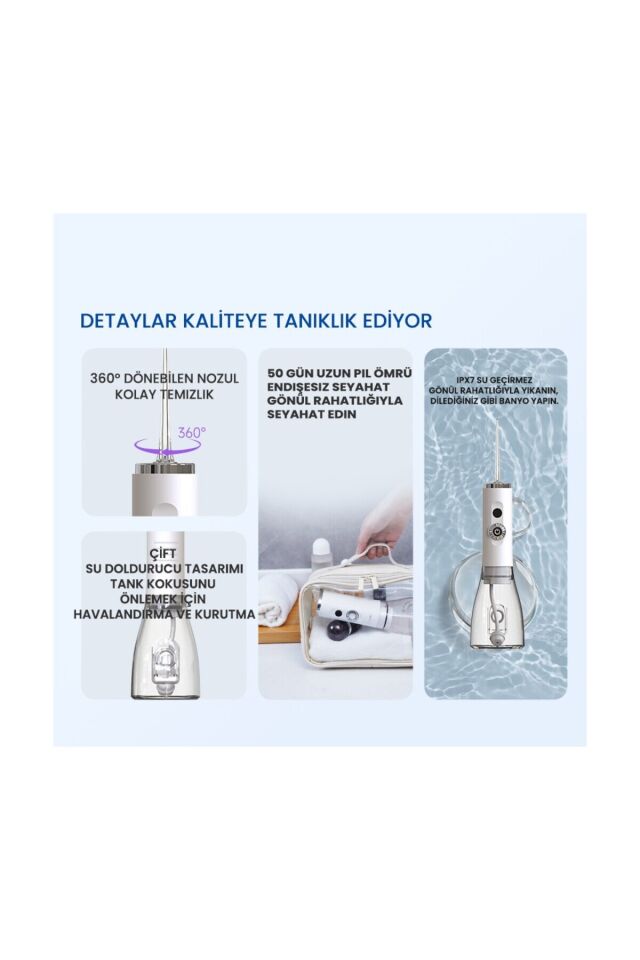 Ağız Duş Seti Taşınabilir Şarj Edilebilir
