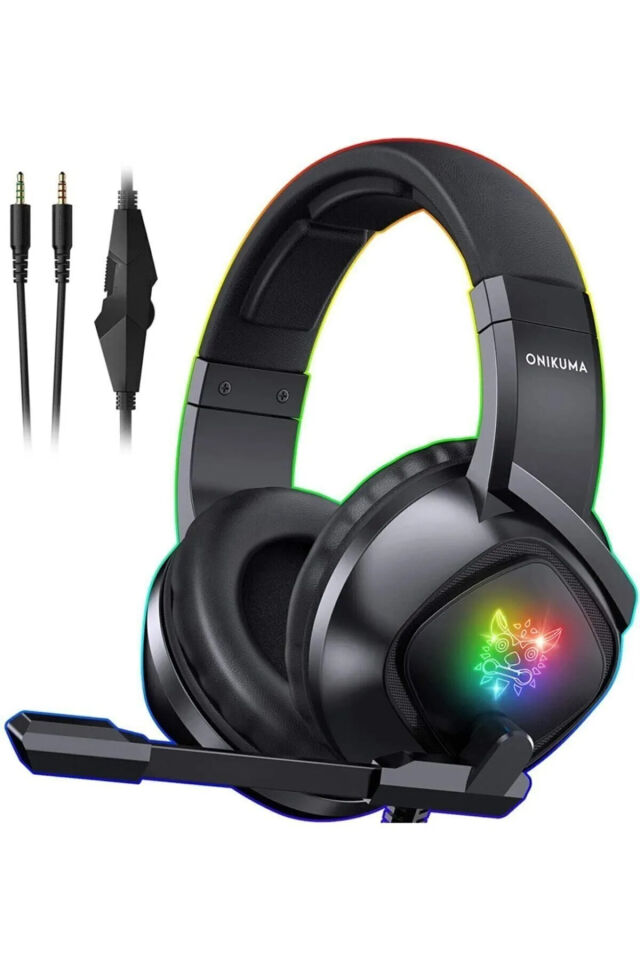 Kablolu Oyuncu Kulaklık Rgb Stereo Hd Mikrofon Gaming Kulaklık Süper Bass Jak Ve Usb Girişli