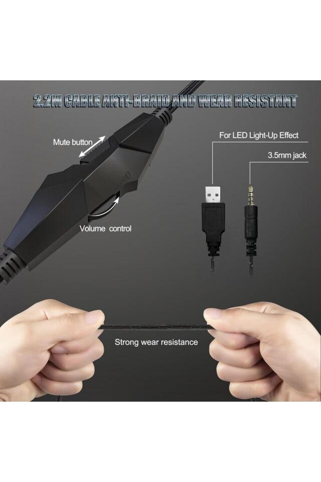 Kablolu Oyuncu Kulaklık Rgb Stereo Hd Mikrofon Gaming Kulaklık Süper Bass Jak Ve Usb Girişli