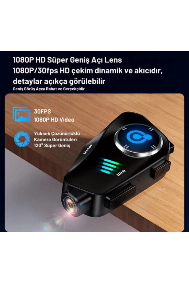 1080P FHD Kameralı Video Fotoğraf Özellikli WİFİ Kamera Bluetooth Arama Müzik İntercom Kask Kulaklık