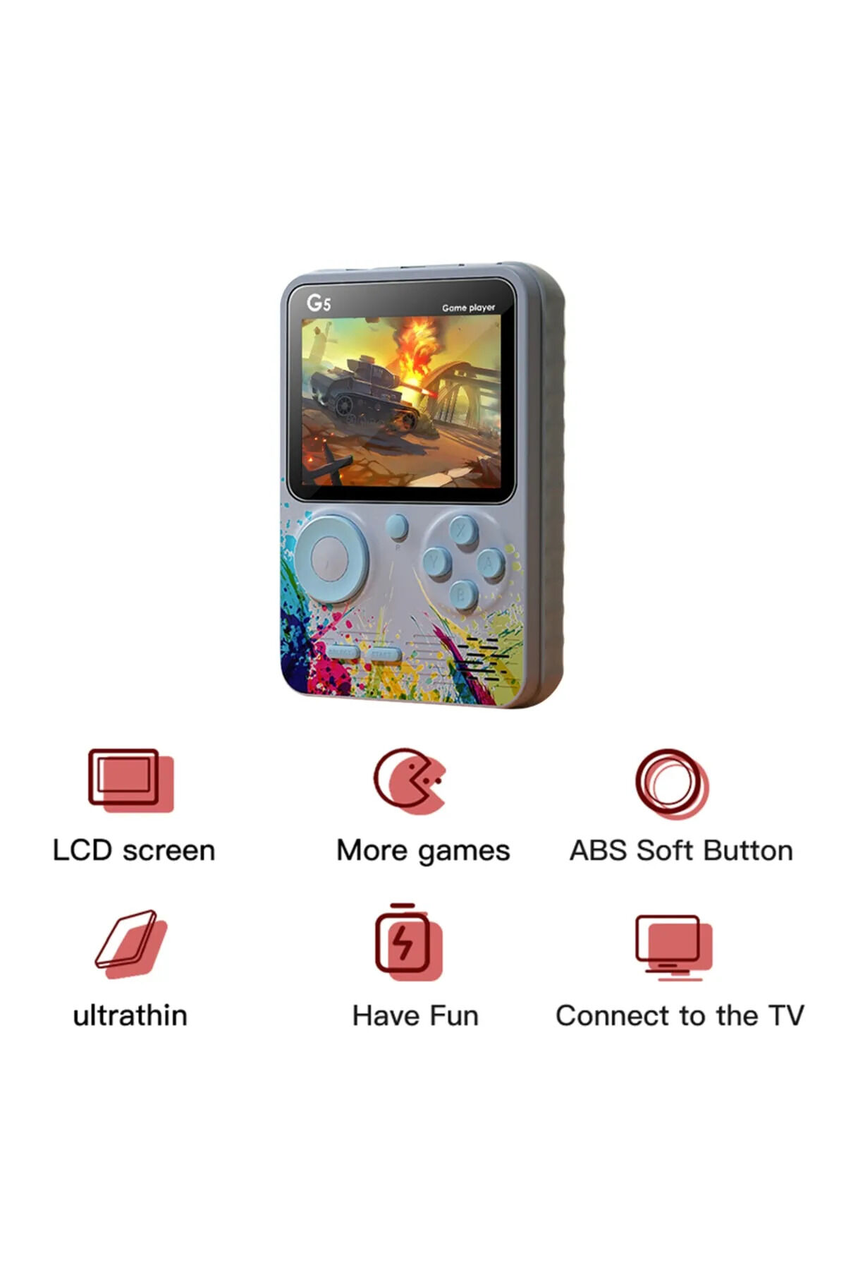 G5 Game Box Mini Taşınabilir Oyun Konsolu 500 Oyunlu