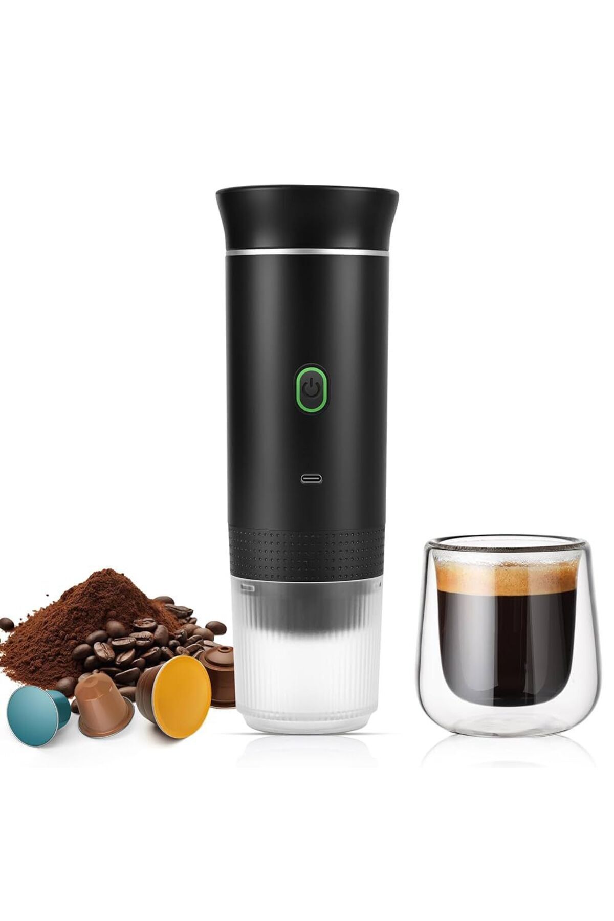 3'ü 1 Arada Mini Kablosuz Taşınabilir Espresso Araba ve Ev Kamp Seyahat Kapsül Kahve Makinesi