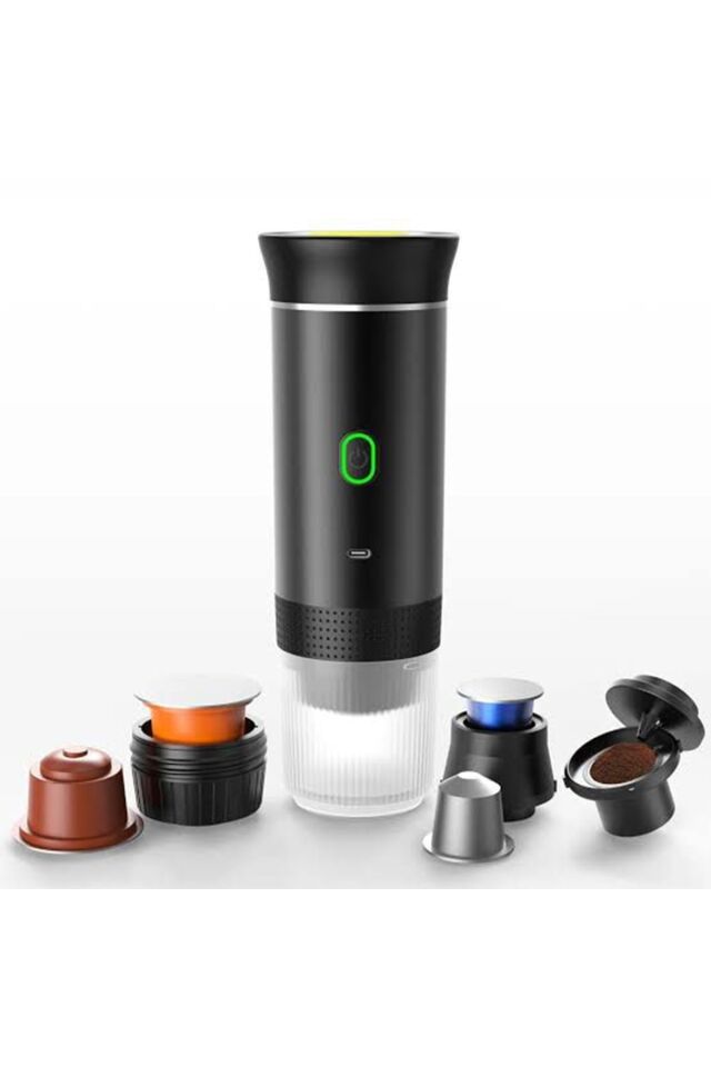 3'ü 1 Arada Mini Kablosuz Taşınabilir Espresso Araba ve Ev Kamp Seyahat Kapsül Kahve Makinesi