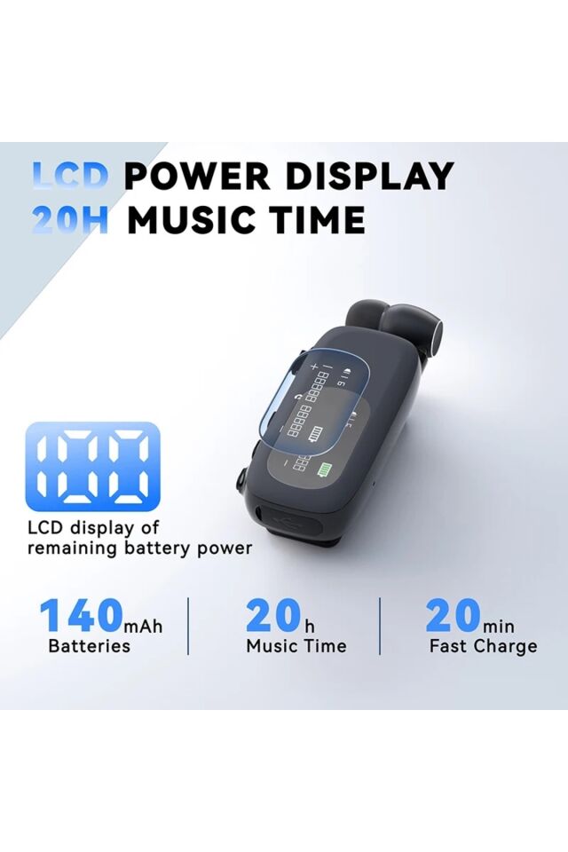 Bluettoth Kulaklık 5.4 Kablosuz Kulaklık Konuşma/Müzik 20 Saat LCD Dijital Ekran