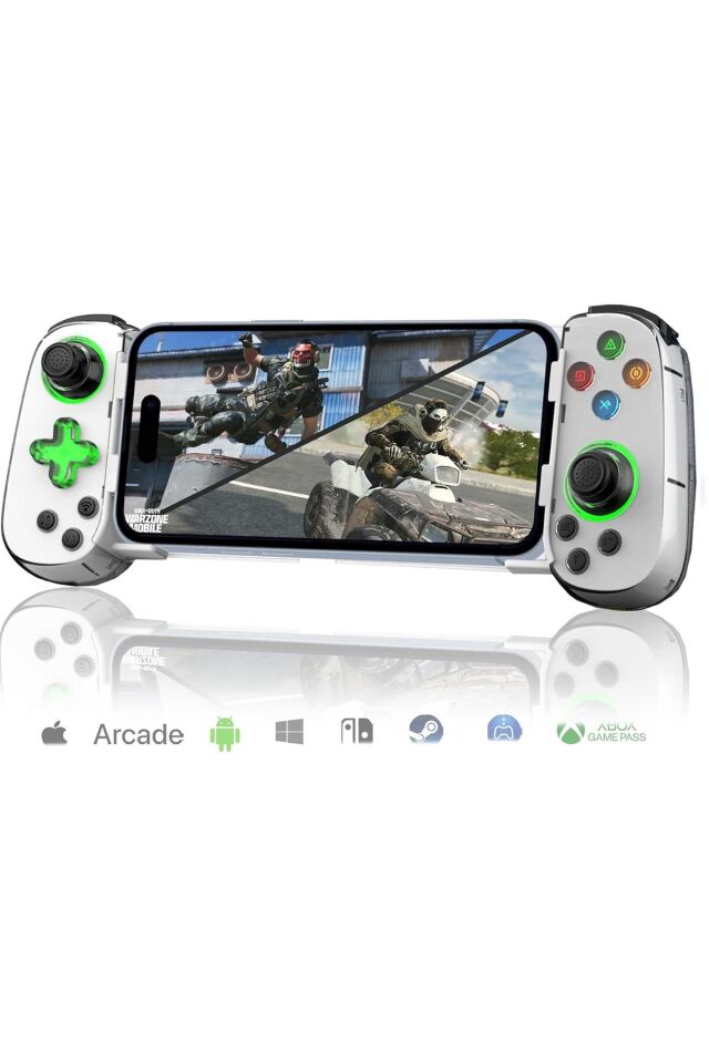 D7 Teleskopik RGB Cep Telefonu Gamepad Bluetooth Uyumlu 5.0 Android Ios Ps4 Için Kablosuz Konsol