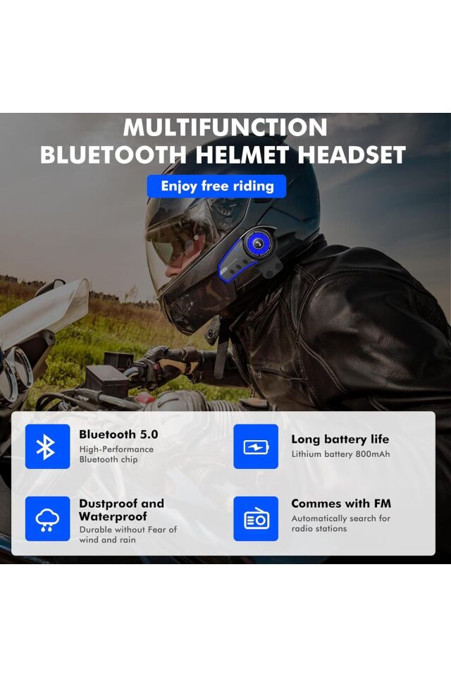 BT35 Rgb Renkli Işıklı ve Yüksek Sesli Bluetooth Kask Intercom motosiklet Interkom Kulaklık
