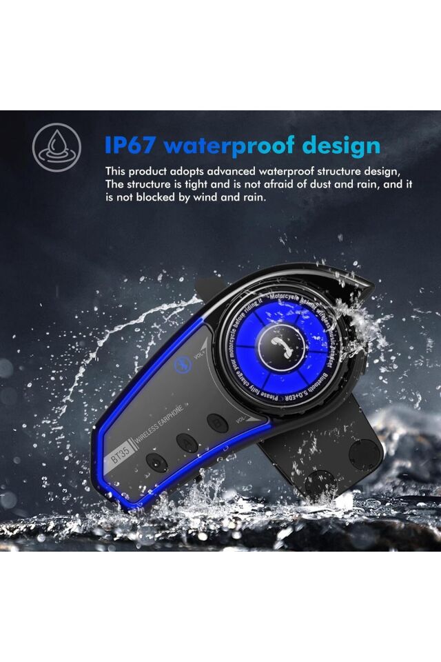 BT35 Rgb Renkli Işıklı ve Yüksek Sesli Bluetooth Kask Intercom motosiklet Interkom Kulaklık