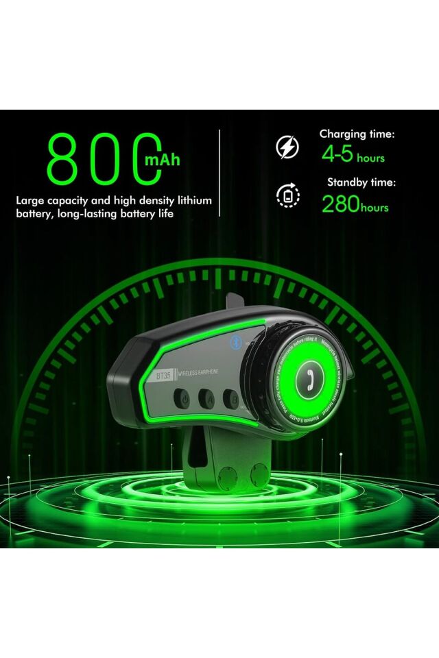 BT35 Rgb Renkli Işıklı ve Yüksek Sesli Bluetooth Kask Intercom motosiklet Interkom Kulaklık