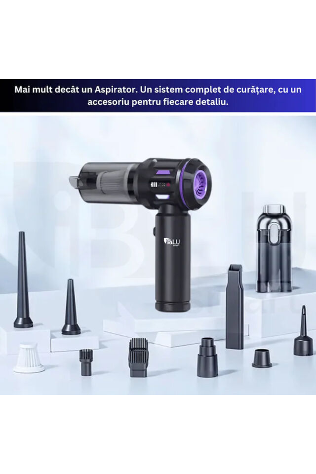 Hup 2 TurboVac 20000pa Güçlü Dijital Göstergeli Vakumlu Kablosuz Üflemeli Mini Araç Süpürgesi