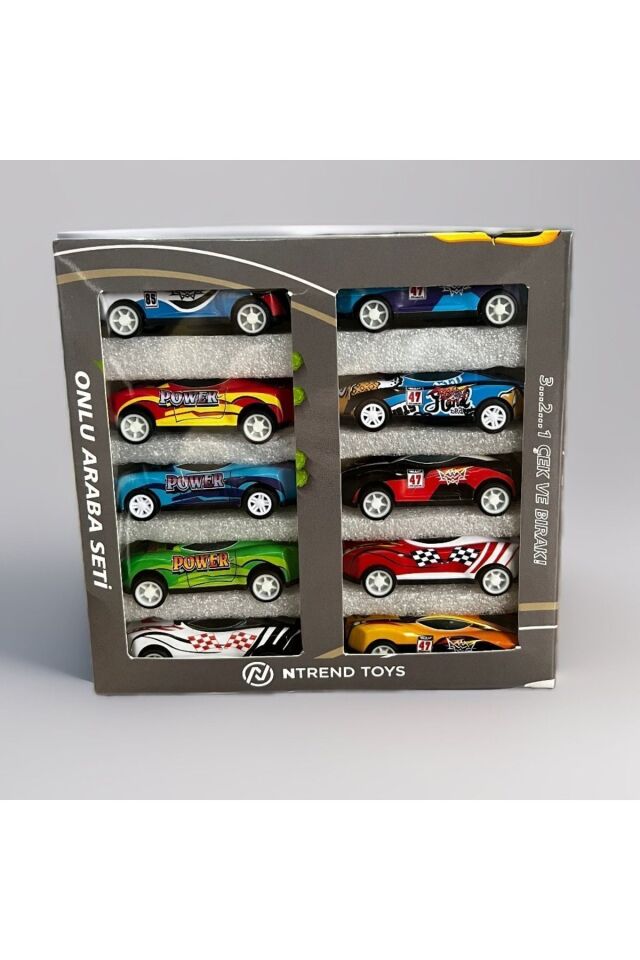 10 Adet Mini Metal Yarış Arabaları Oyuncak Araba Set Çek Bırak