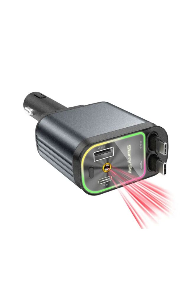 Usb C Type-c Araç Şarj Aleti, 4'ü 1 Arada Hızlı Şarj Araç 66w Araç Usb Çakmaklık Şarj Cihazı