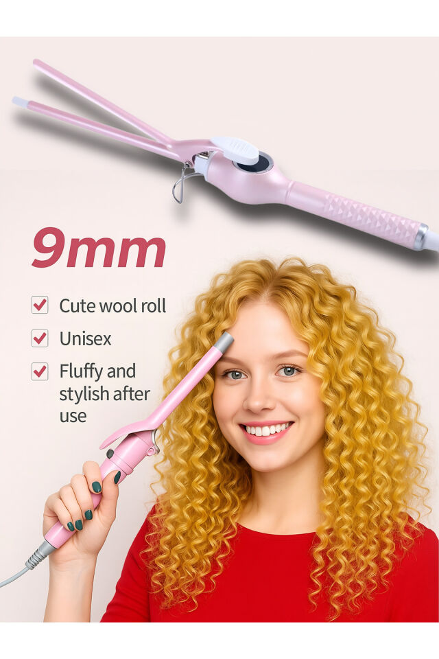 Curlylife TB 1672 Afro Dalga İnce Uçlu Saç Şekillendirici Saç Maşası - 9 mm Extra Uzun Başlıklı