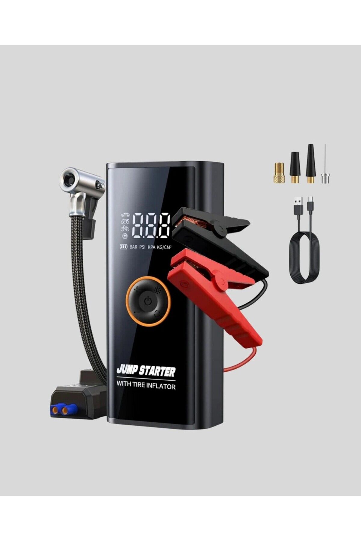 Akü Takviye Cihazı 16000 Mah Jump Starter ve Dijital Hava Kompresörü